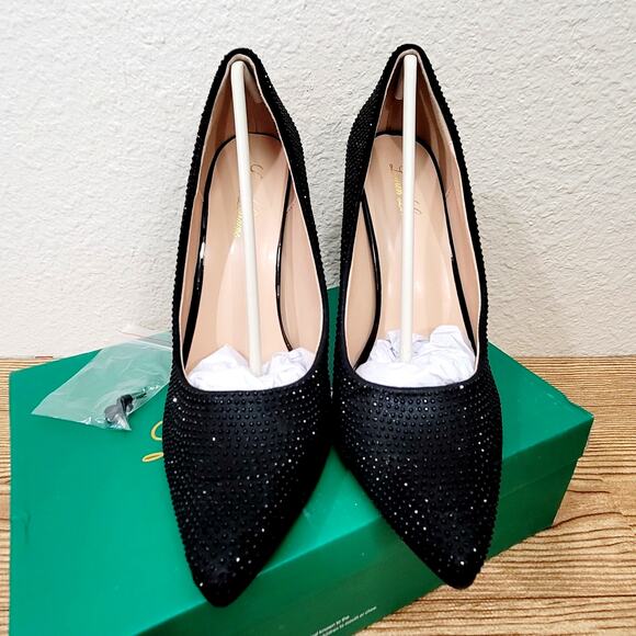 Lauren Lorraine Womens Shoes Size 9 Black High Heels Pumps DORI NIB Pointed Toe - Picture 4 of 8